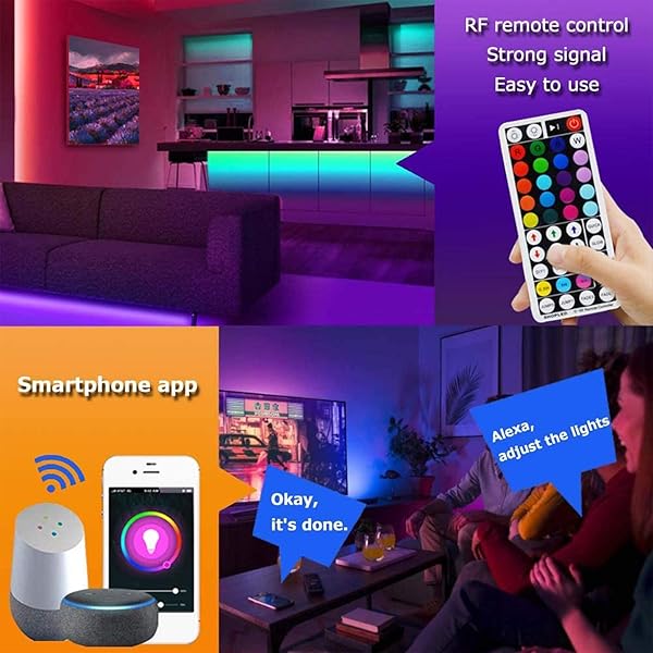 Tiras LED Compatible con AlexaGoogle Home SHOPLED 5M Smart WiFi Tira LED controlada por APP y Control Remoto Sync con Msica RGB Multicolor Luces LED para Dormitorio Cocina TV Fiesta Decoracin