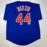 Facsimile Autographed Anthony Rizzo Chicago Blue Reprint Laser Auto Baseball Jersey Size Men's XL