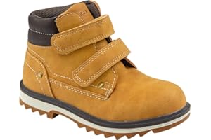 TZJS Kids' Hiking Work Boots for Boys Girls, Waterproof Outdoor Ankle Boots with Hook and Loop