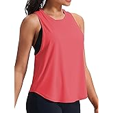 JOYSPELS Workout Tank Tops for Women, Quick Dry Ice Silk Athletic Running Shirts, Loose Fit Sleeveless Gym Tops