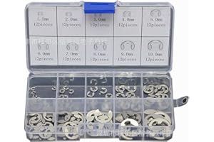 120Pcs 304 Stainless Steel E-Clip Retaining Circlip Assortment Kit 1.5mm to 10mm