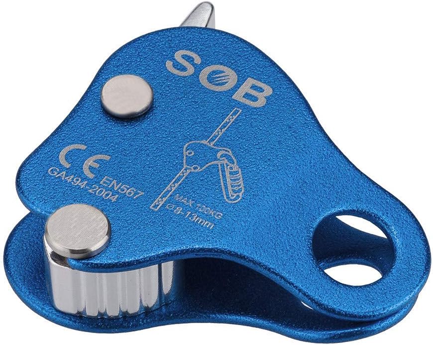 Fewear 2019 Hand Ascender Rock Climbing Tree Arborist Rappelling Gear Equipment Rope Clamp for 8~13MM Rope,Outdoor Climbing Mountaineering Gear Rope Grab Protection Rappelling Gear (blue)