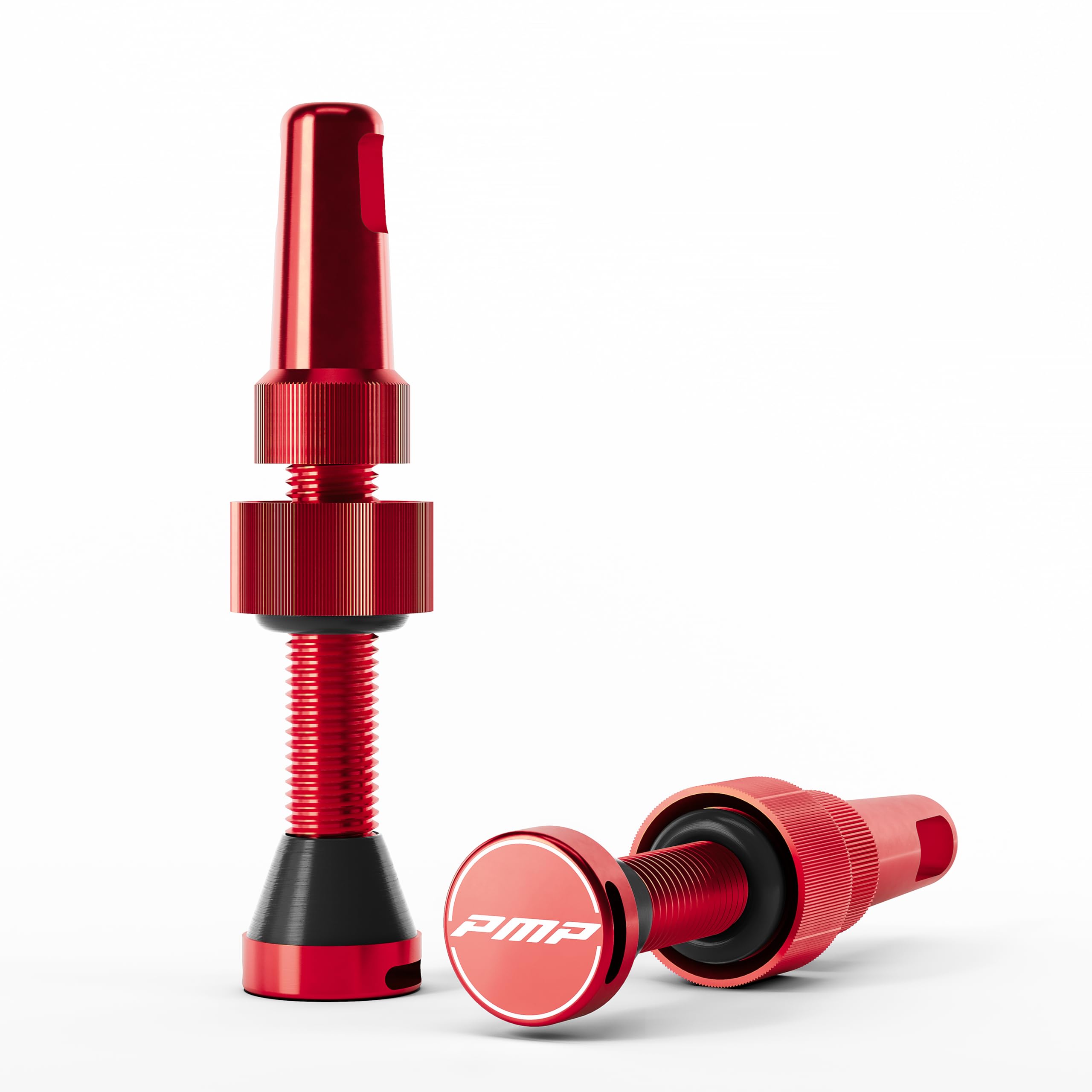 PMP Tubeless MTB Valves Universal: Conical Base, Tool-free Use, Core Removal Tool, Compatible with Foam Inserts, Standard Presta, 50mm