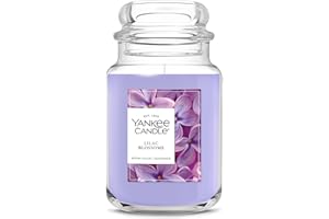 Yankee Candle Lilac Blossoms, Scented Candle, 22oz Large Jar with up to 150 Hour Burn Time, Giftable, Birthdays