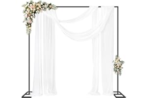 Fomcet 8FT x 8FT Backdrop Stand Heavy Duty with Base, Black Portable Adjustable Pipe and Drape Backdrop Stand Kit, Square Metal Arch Party Frame for Wedding Birthday Parties Banquet Decorations