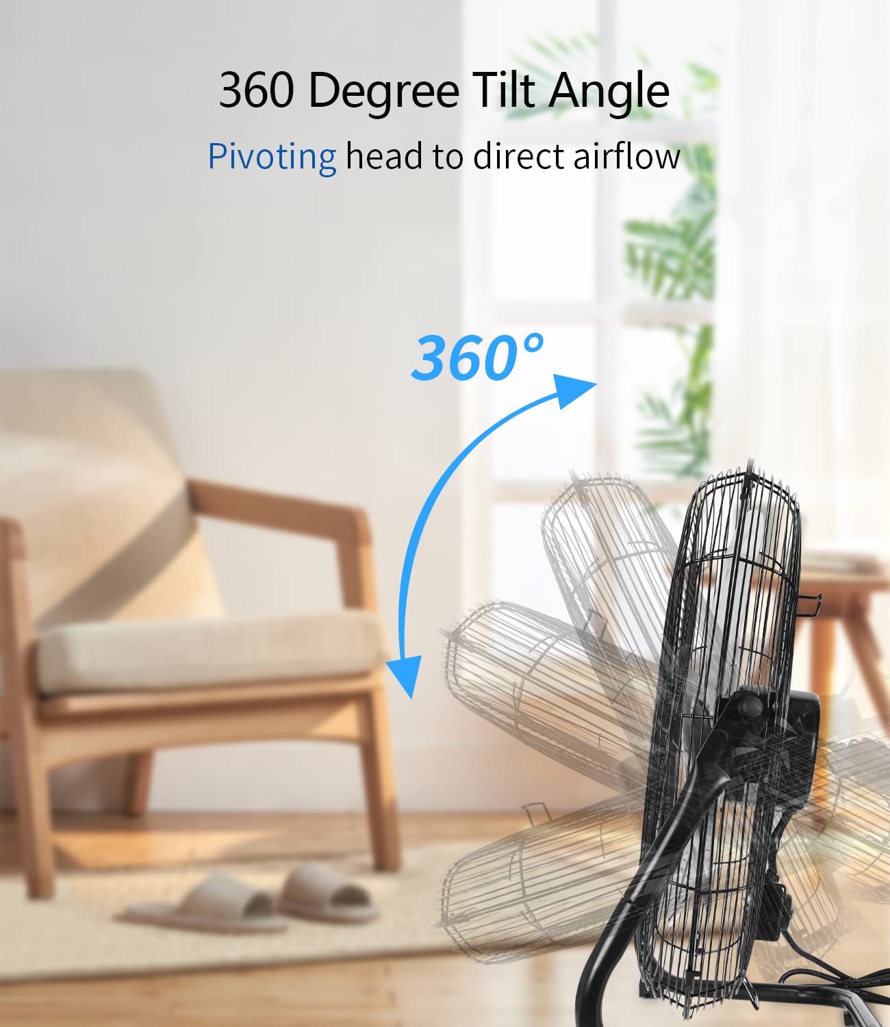 BEESTAR 20 Inch Floor Fan,High Velocity Fan with 3-Speeds&Adjustable Tilting Head,Heavy Duty Metal Industrial Fan for Shop, Garage,Commercial, Residential, and Greenhouse,Black (20 INCH)