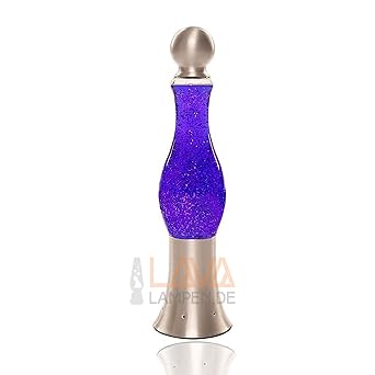 Dekorative Glitterlampe Michi lila Violett transparent Lavalampe Schlafzimmer mit Glittereffekt