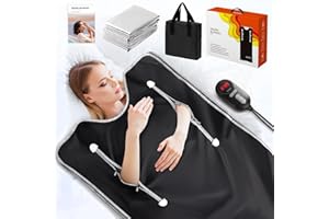 UMIXGENE Infrared Sauna Blanket-Sauna Blanket for Home Use and SPA, Portable Design for Relaxation and Detoxification Highest 176℉, 20-60 Minutes Timer, 6 ft x 2.65 ft（Space Black）