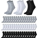 Sophproton 120 Pairs Mens Quarter Ankle Socks Athletic Moisture Casual Sports Socks Bulk Pack for Homeless Unisex Men Women