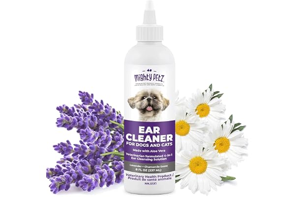 Mighty Petz Dog Ear Cleaner – Gentle Pet Ear Wash for Routine Ear Hygiene for Dogs and Cats, 8 oz