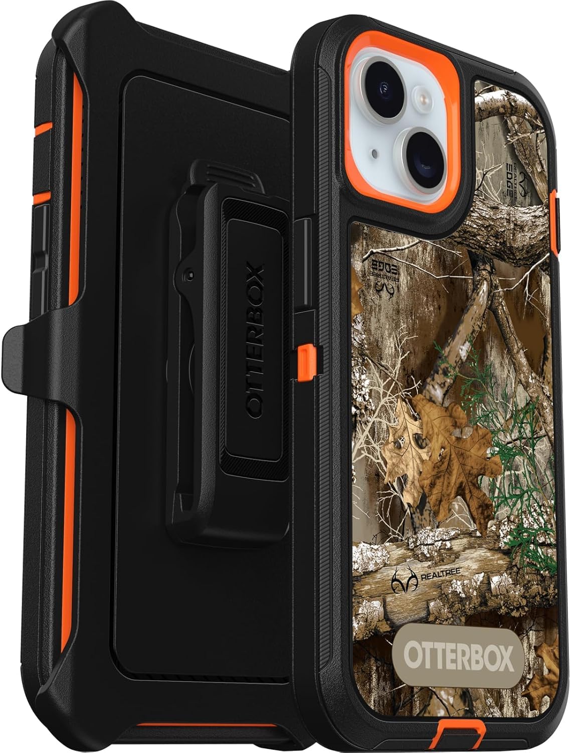 OtterBox iPhone 15, iPhone 14, & iPhone 13 (Only) - Defender Series Case - Realtree Blaze (Camo) - Screenless - Rugged & Durable - with Port Protection - Holster Clip Includes