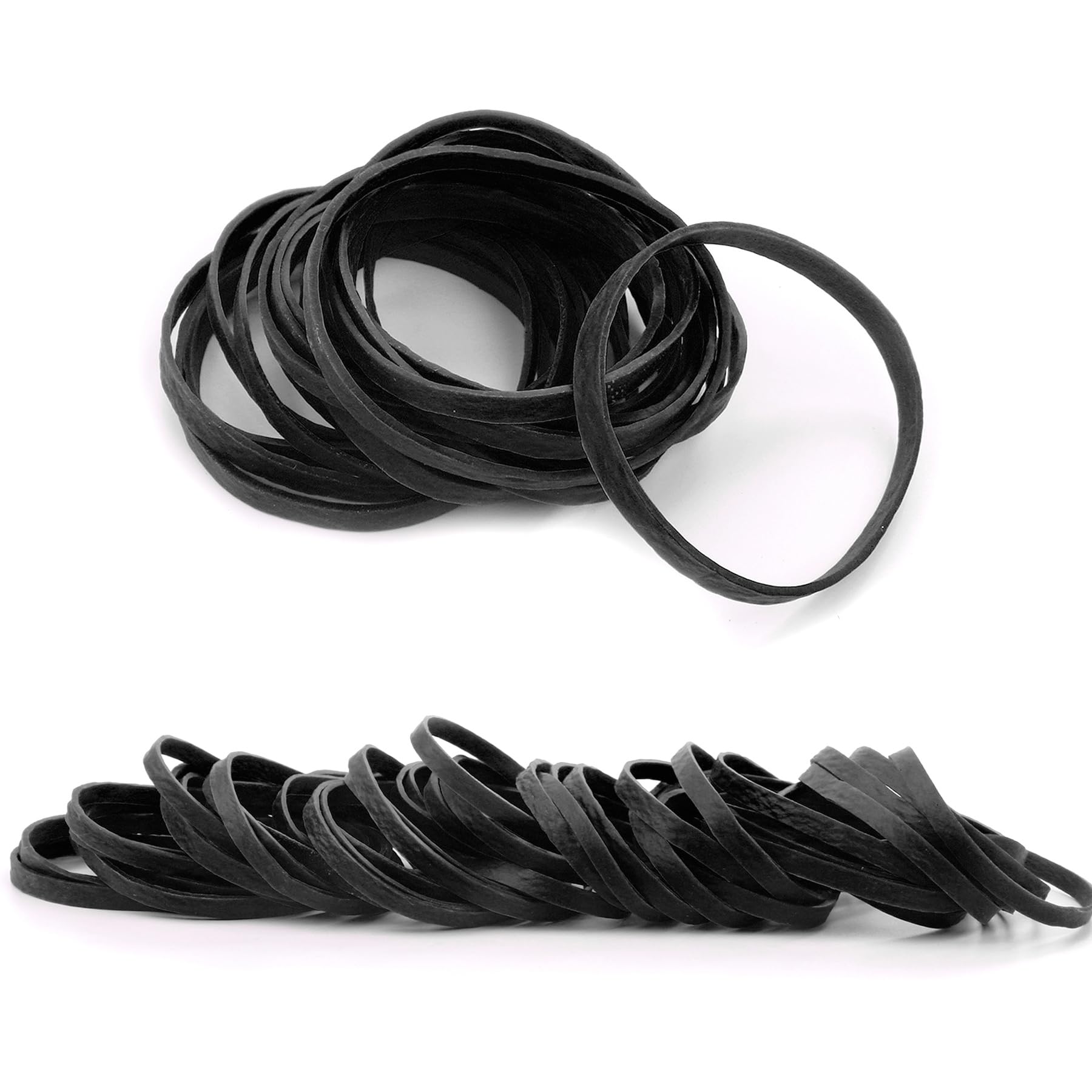 Elastic Bands Heavy Duty 100Pcs Thick rubber bands 60x5mm Natural Strong Money Elastic Bands Wide Rubber Band Stationary Stretchable Bands for Home School Office Workshop Accessories,Black
