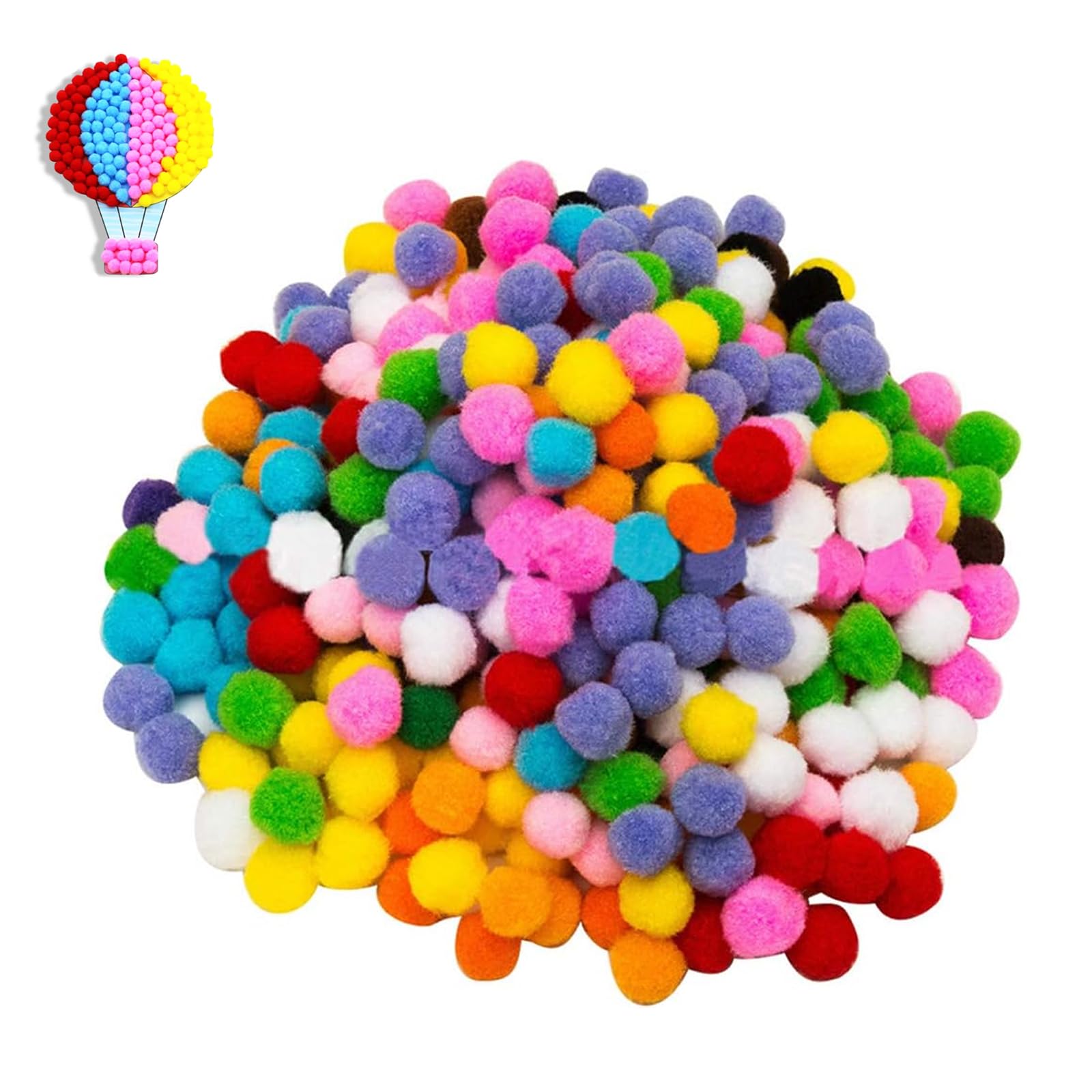 2000 Pieces 10mm Mini Pom Poms Cheerleading Balls for Crafts Making,Hobby Supplies ,Assorted Mixed Color Soft Flutty Pom Poms for DIY Crafts Project Decorations