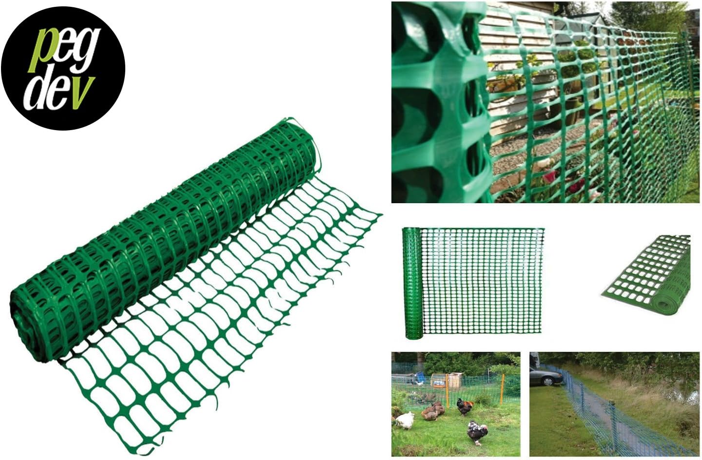 PDL HEAVY DUTY GREEN PLASTIC BARRIER FENCING SAFETY MESH FENCE NETTING