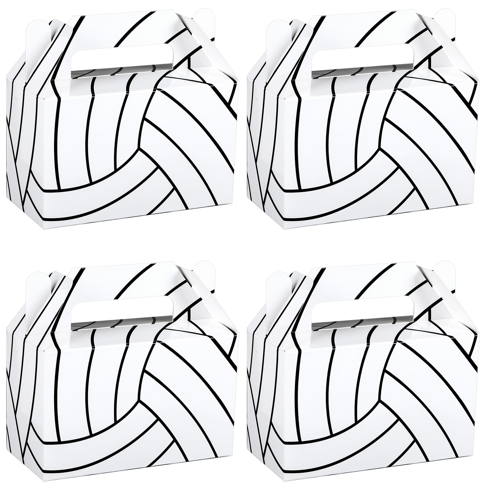 Photo 1 of 12Pcs Volleyball Treat Boxes Volleyball Gift Bags for Sports Theme Party Favors Supplies Cardboard Snack Candy Box Goodie Bag with Handles for Team Adults Shower Decorations Birthday Decor