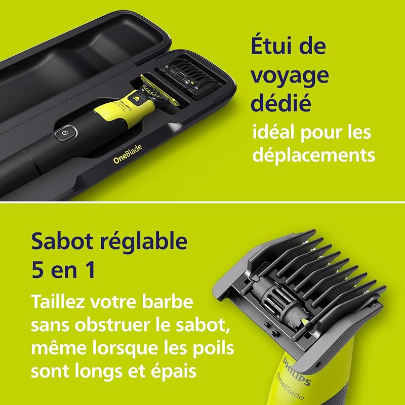OneBlade 360 avec connectivité Authentique Visage + Corps, Rasoir électrique, Tondeuse à Barbe, Technologie de Lame 360, 1 Lame 360, 1 Sabot réglable 5 en 1, 1 kit Corps, QP4631/65