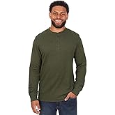 Coleman Long Sleeve Brushed Back Stretch Twill Double Knit Henley Shirt with Textured Fabric Detail