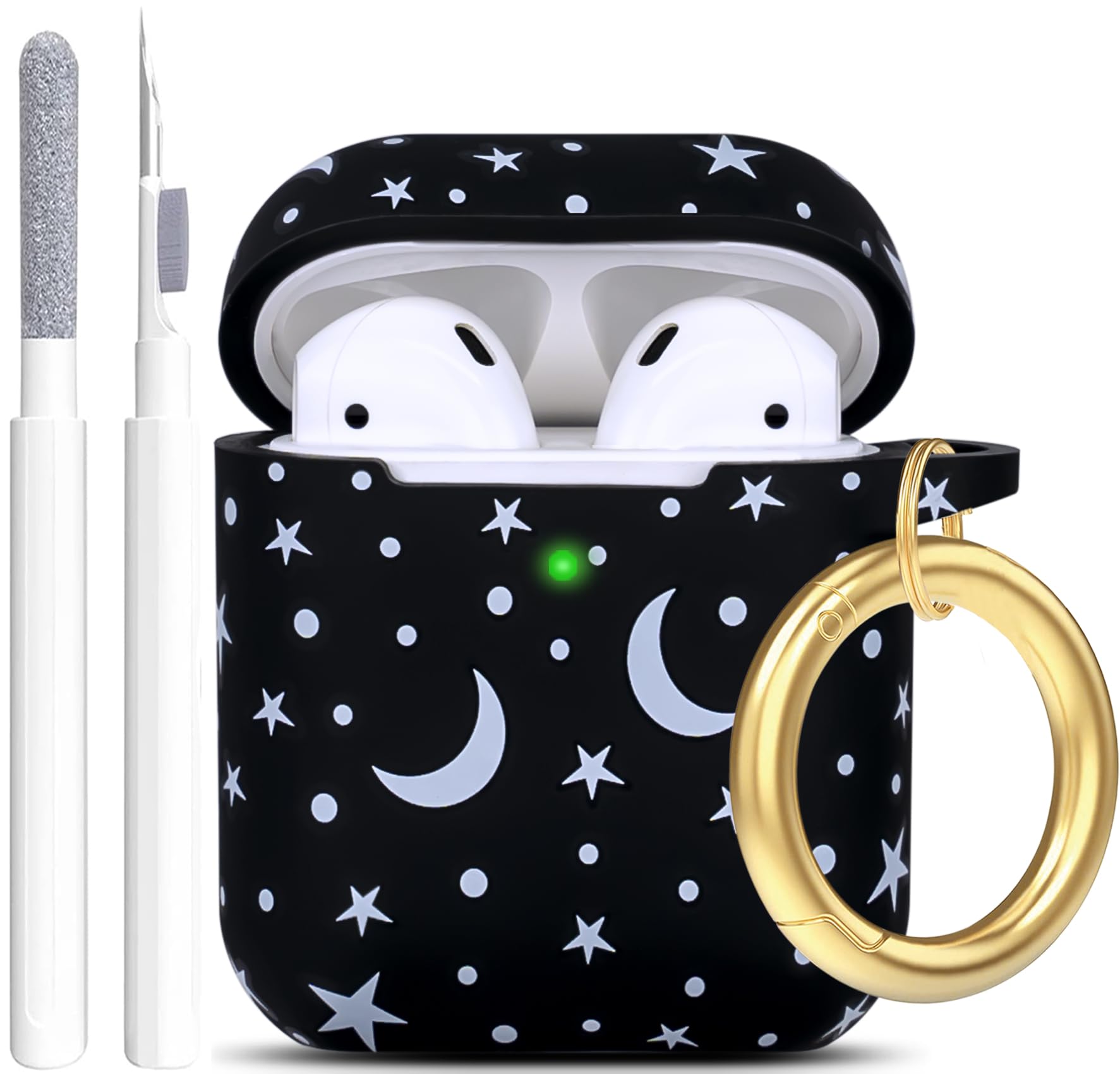 Moon Star Silicone Case Compatible with Airpods