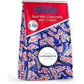 CandyKrave Crunch Snack Size Chocolate Bars Milk Candy, 5 lb Crunch Chocolate Candy Bars, Snack Size Crunch Bars Great Treats for Easter and Thanksgiving, Pinata Candy Bowls, &amp; More!