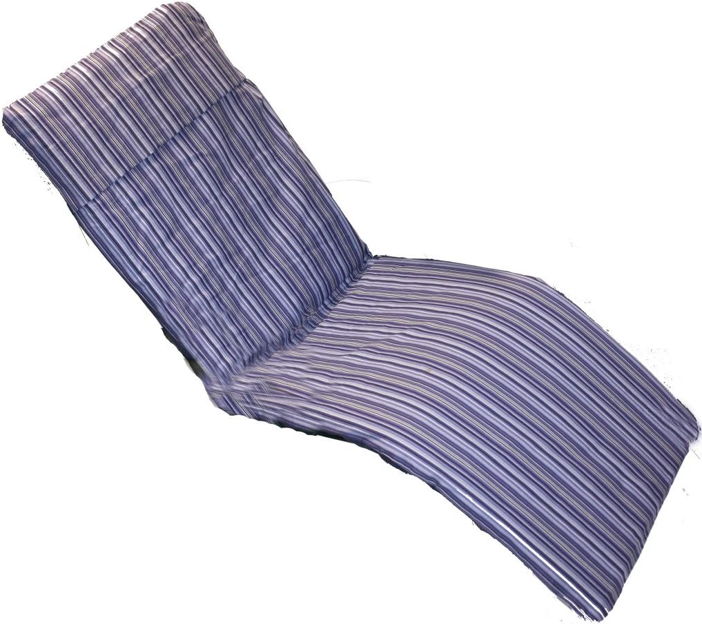 Garden Patio Sun Lounger Recliner Cushion Purple Stripe (Replacement