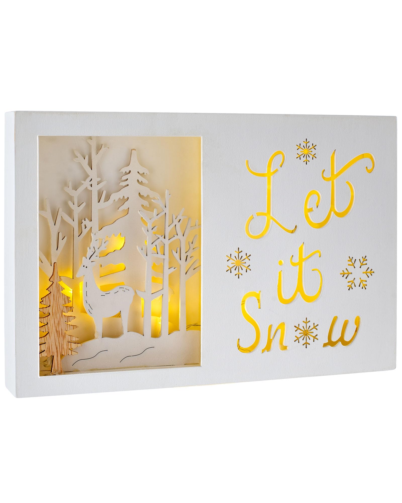 WeRChristmas Christmas Let it Snow with Winter Scene Decoration, Multi-Colour, 30cm