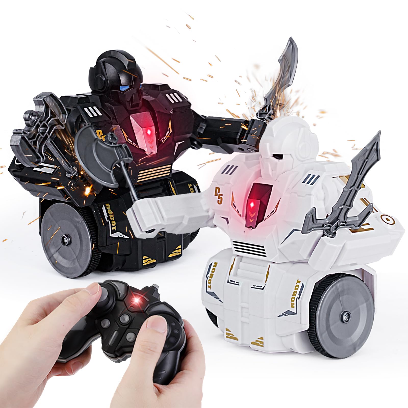 Photo 1 of Rotating Fight Robot Toys for Ages 8-13,Remote Control Battle Bots 4 Weapons Available for Replacement for Kids,2-Player Electric Wrestling Toys, Christmas Birthday School Gifts for Boys 6+ years old