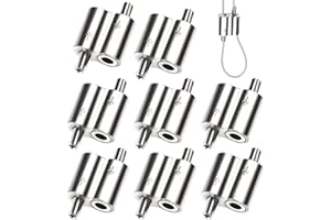GOALMAD 1/16 Inch M3 Stainless Steel Wire Rope Cable Clip Clamp, 1/16" Two Way Wire Rope Clips for 1/16 Inch (1.5mm-2.0mm) Stainless Steel Cable/Wire Rope - 8 PCS