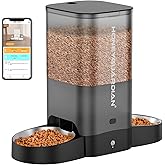 HoneyGuaridan 5L Automatic Cat Feeder for Two Cats, 5G WiFi Smart Feed Pet Feeder with Stainless Steel Bowl,APP Control Dispe