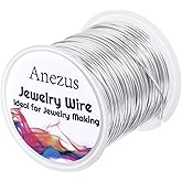 Jewelry Wire, Anezus Silver Craft Wire Tarnish Resistant Copper Beading Wire for Jewelry Making Supplies and Crafting (Silver