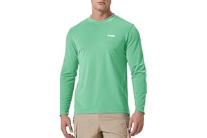 PAUSEL Men's Sun Protection Long Sleeve Swim Shirts Quick Dry Rash Guard Lightweight UPF 50+ Fishing Hiking Beach UV Shirt
