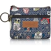 WisePoint Coin Bag, Waterproof Coin Wallet Small Coin Purse with Zipper and Keyring, Cute Coin Pouch for Women and Girls, Change Purse Mini Storage Bag for Coin, Cards, Keys, Lipsticks (dark blue)