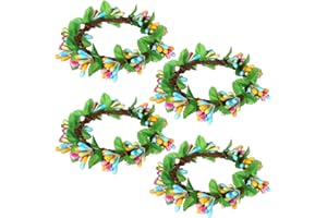Operitacx 4pcs Easter Candle Rings Wreaths Mini Berry Twig Wreath Farmhouse Candle Wreaths Spring Wreath Blossom Garland for Table Centerpiece Front Door Decor (Inner Diameter 2.55 inch)