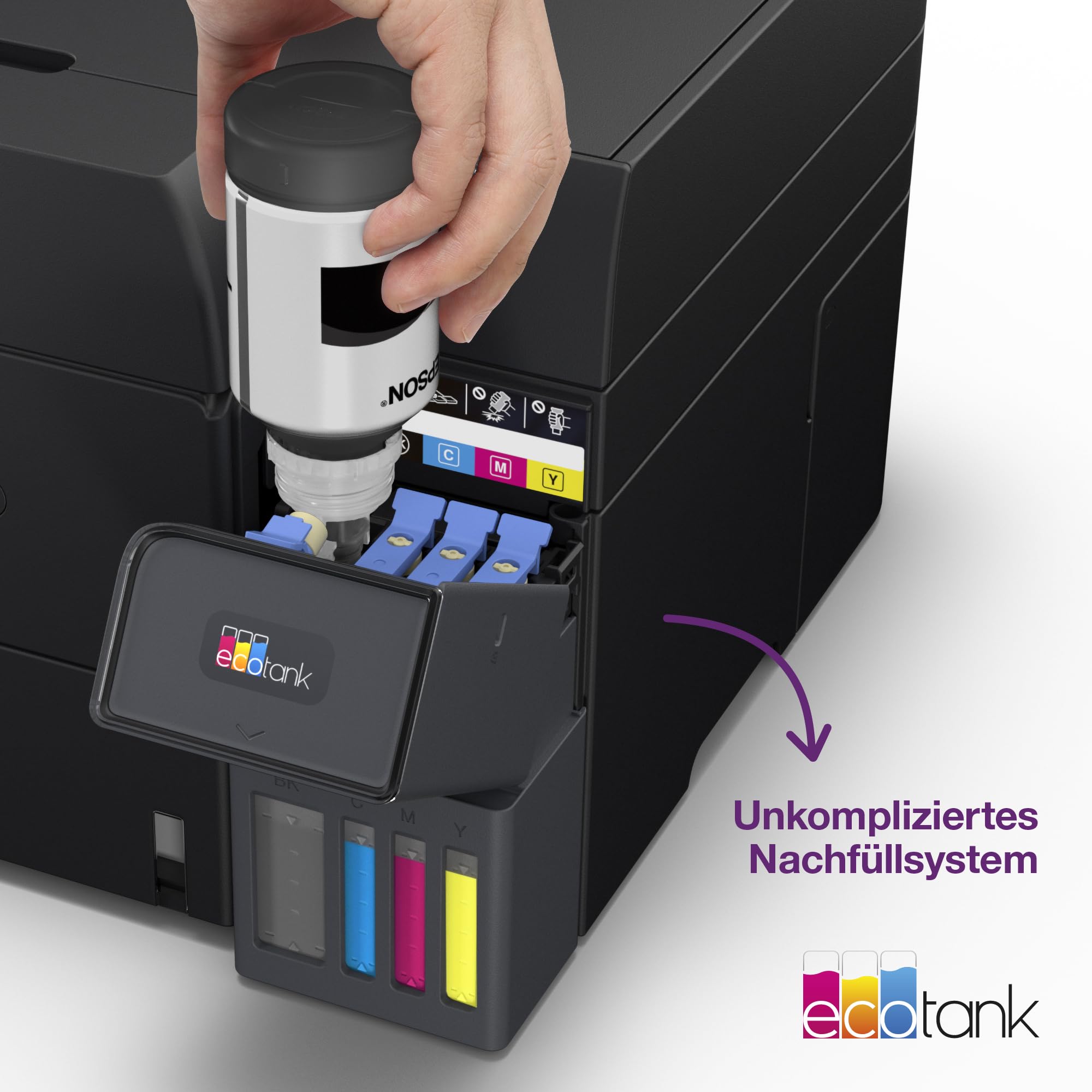 Epson EcoTank ET-4955 A4-Multifunktionsdrucker mit Wi-Fi & AirPrint Tintentank, automatischem Dokumenteneinzug, Duplexdruck, Scannen, Kopieren & Fax, bis zu 3 Jahre Tinte im Lieferumfang enthalten 9
