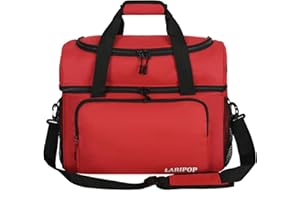 LARIPOP 2 Ball Bowling Bag, Double Bowling Ball Bag with Dual Padded Holder & Shoe Compartment- Fits Shoes Up to Mens Size 16