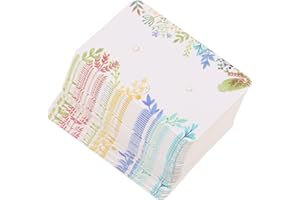 Holibanna 100pcs Colorful Floral Paper Earring Display Cards for Ear Studs Jewelry Holder Packaging, Small