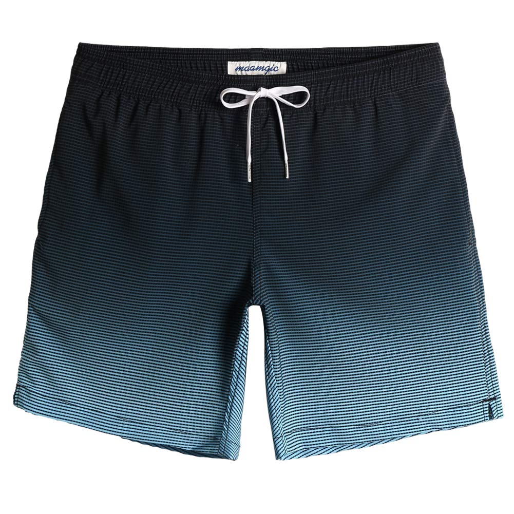 Photo 1 of maamgic Mens 7" Stretch Swim Trunks Quick Dry Mesh Lining Swimwear Bathing Suits Mist Gray Blue Medium