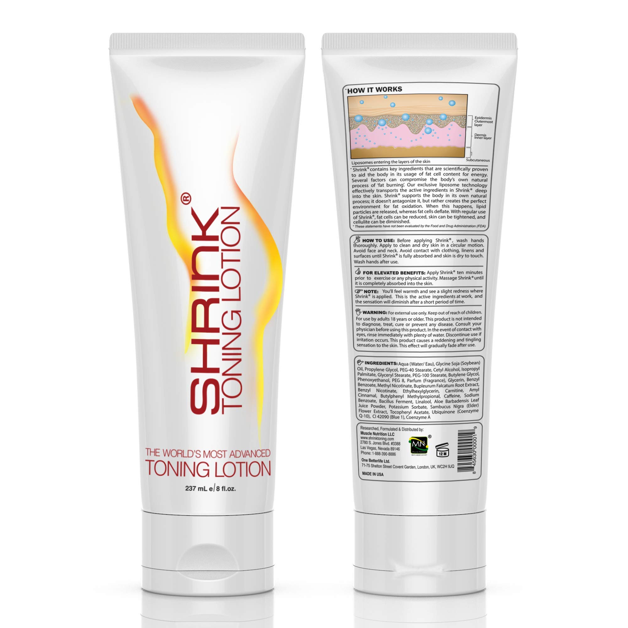 Shrink Toning Lotion Heat Activated Skin Tightening Cream for Body