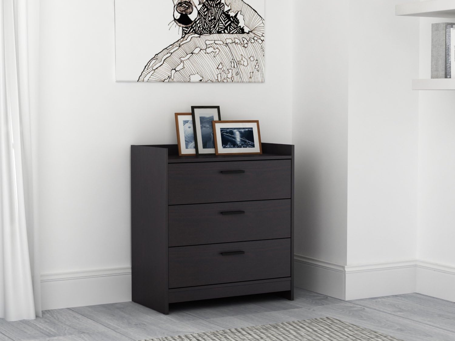 Homestar Central Park Chest, 15.98 X 27.48 X 30", Black Brown