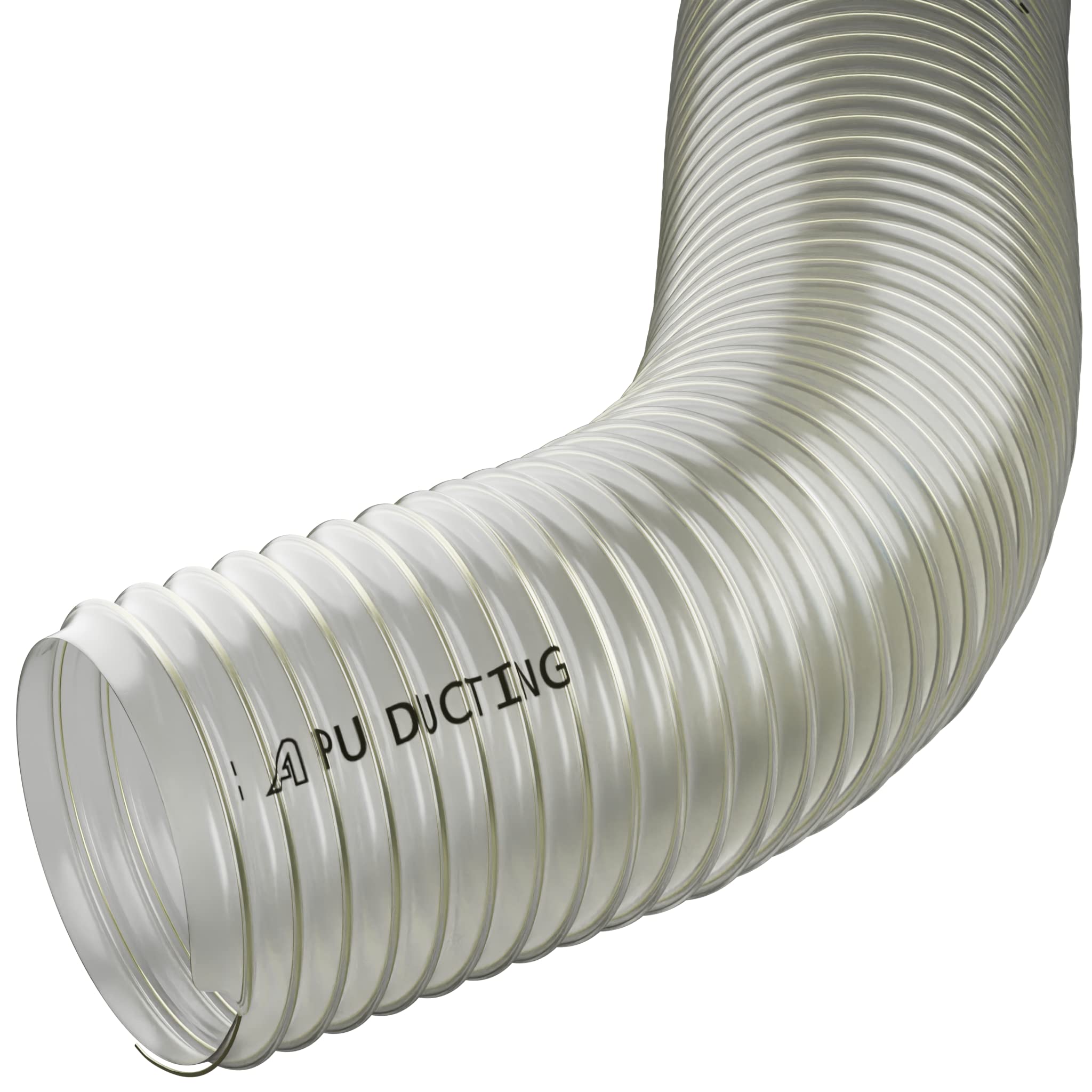 100mm / 4 Inch Clear Polyurethane Pipe for Dust, Fumes, Vapour, Woodwaste, Air Extraction, Ventilation 1 Metre Long