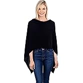 Velanio Cashmere Cashmere Knitted Poncho 100% Mongolian Cashmere Dress Topper for Women Wrap [Gift Box]