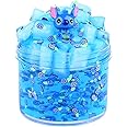 MKAKJWAW 7OZ Blue Clear Slime Jelly Cube Crystal Putty Non-Sticky Premade Stress Relief Toys Holiday Birthday Gifts Party Favor for Girls Boys