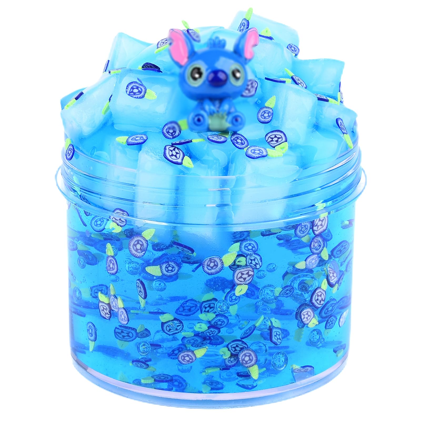 Premade Blue Clear Slime Pack, Crunchy Non Sticky Mess-free Stretchy Crystal Slime Pack, Premium Party Favour Goodie Bag Filler Stress Relief Toy for Kids Boys Girls — image 1