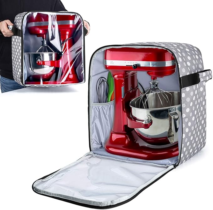 Luxja Dust Cover for 68 Quart KitchenAid Mixers (with a Bottom Padding