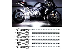 DUOFU365 Car LED Strip Light,Motorcycle led Light Strip 30CM 15 SMD IP67 Waterproof Auto Interior Lights,for Home Decoration Car Motorcycles Boat Golf Cart Truck with 3M Tape(6PCS)