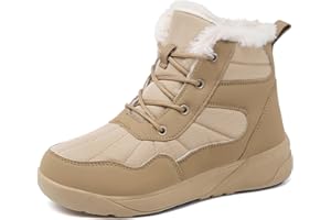 ChayChax Women's Winter Snow Boots with Fur Lined Lightweight Ankle Booties Anti Slip Comfortable Warm Winter Shoes