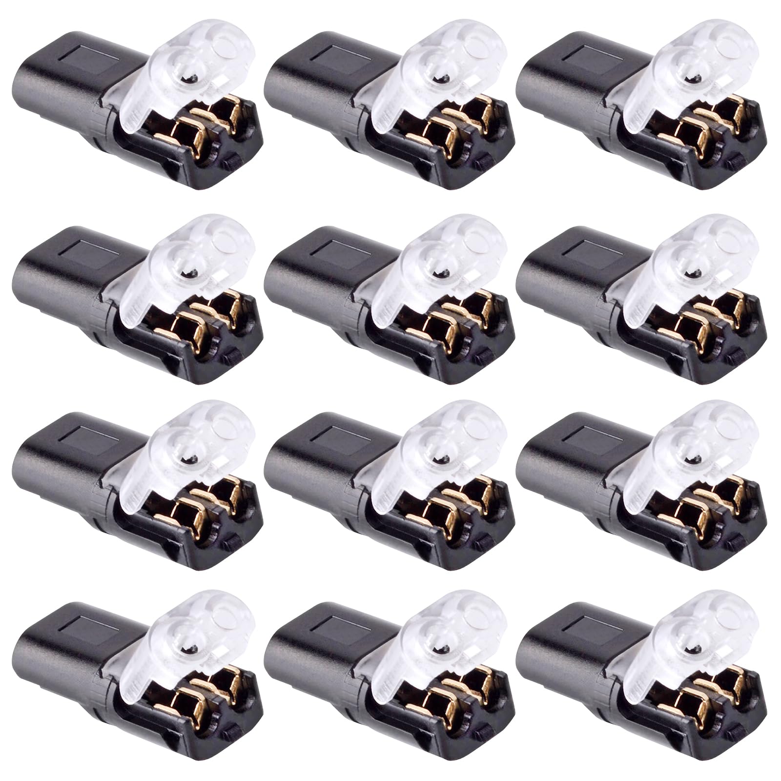 CH2 CH3 Quick Connector, Enhance Your LED Strip Light Setup- No Welding Quick Connector, Cable Clamp Terminal Block, Screw Terminal Barrier Block for LED Strip Light (12Pcs - D2)