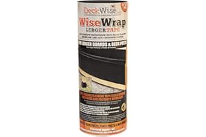 DeckWise WiseWrap LedgerTape 12" x 25' Self-Adhesive Deck Ledger Board and Wood Post Flashing Tape for Hardwood, Thermal Wood, PVC, Pressure Treated, and Composite Decking (1 roll)