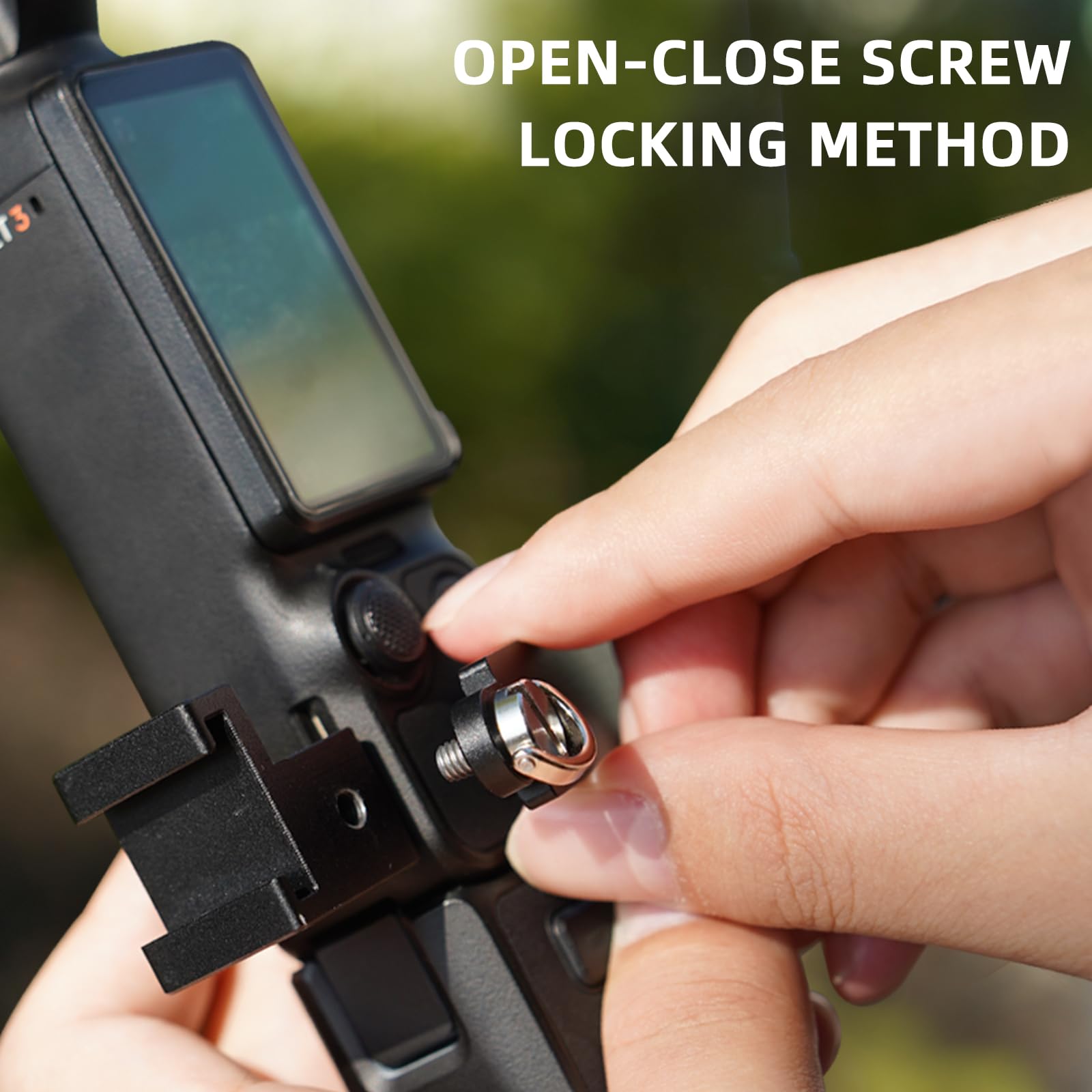 BRDRC Extension Frame Adapter for DJI Osmo Pocket 3, Aluminum Alloy Mount with Cold Shoe Connector, Portable Electronic Device Mount