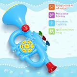 Luckits Kids Trumpet Toy Blue Light Music Plastic Horn Clarinet Learning Gift view 6