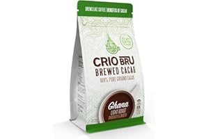 Crio Bru Ghana Light Roast - Coffee Alternative Natural Healthy Drink | 100% Pure Ground Cacao Beans | 99.99% Caffeine Free, Keto, Low Carb, Paleo, Brew And Enjoy Hot or Iced (1.5 Pound (Pack of 1))